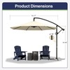 FONTOI 18FT Rotating Cantilever Patio Umbrella Outdoor Banana Umbrella with