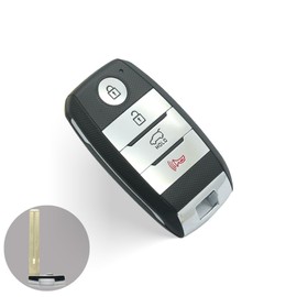 BROVACS Replacement Key Shell + Uncut Blank Emergency Insert Key Compatible with KIA 4 Button Smart Keyless Entry Remote Key Case Fob PG162B