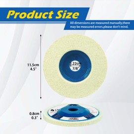 SALI 10 Pcs 4-1/2 Inch Wool Felt Polishing Wheel Disc Wool Polishing Wheel Disc for 4.5" Angle Grinder Felt Grinder Polishing Wheel for Metal, Marble Stone, Furniture, Car