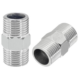 4 PCS 304 Stainless Steel Threaded Pipe Fittings, 1/2" BSP Male x 1/2" BSP Male Pipe Connectors