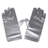 Silver Satin Gloves Wrist Length For Ladies (Silver)