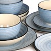 Elama Gia 24 Piece Round Stoneware Dinnerware Set in Light