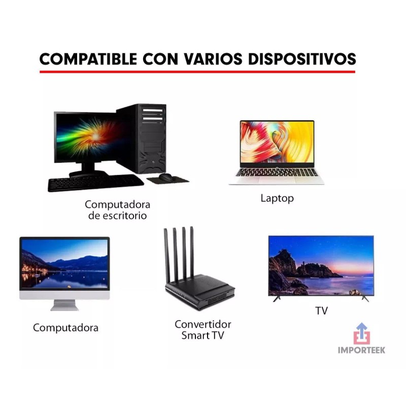 Importeek Kit Combo Teclado + Mouse Pc Laptop Inalambrico Multimedia