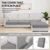 Easy-Going Stretch 3 Pieces Couch Cushion Covers for Sectional Sofa