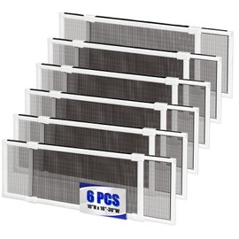 6 Pack Expandable Window Screen, 2 Way Sliding Adjustable Window Screen, Horizontal (10" H x 16" - 30" W), Horizontal and Vertical Adjustable, Durable Replacement Screen for Window, Window Screen Mesh