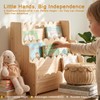 Kids Bookshelf Storage 3-Tier Scalloped Wooden Book Case for Kids