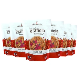 Erin Baker’s Homestyle Fruit and Nut Granola with Ancient Grains - Made from Natural Ingredients, Crunchy Texture, Versatile Snack or Cereal - Vegan Friendly, Non-GMO, Resealable 12oz Bags, 6‑Pack