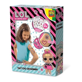 SES Creative 14199 L.O.L. Tattoo Designer, Metallic Peel Off Tattoos, Cosmetically Tested, Easy to Wipe Clean