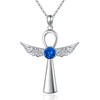 Flpruy Kreuz Kette 925 Sterling Silber Ägyptische Ankh Kette mit