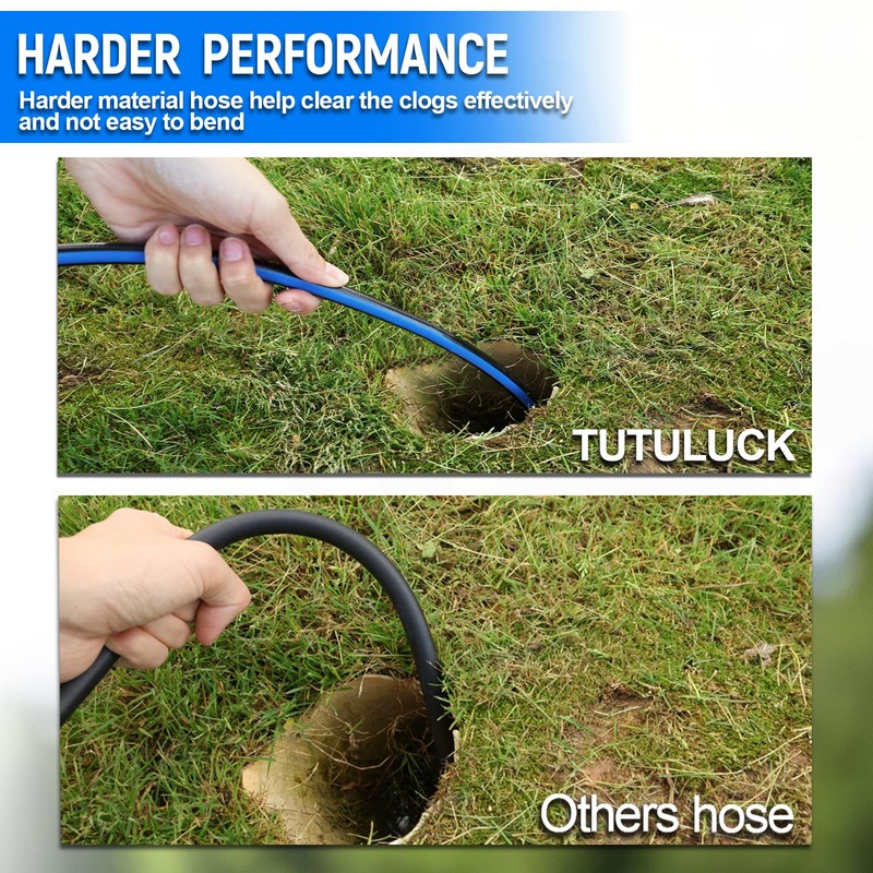 TUTULUCK Sewer Jetter Kit for Pressure Washer 100ft – 5800PSI