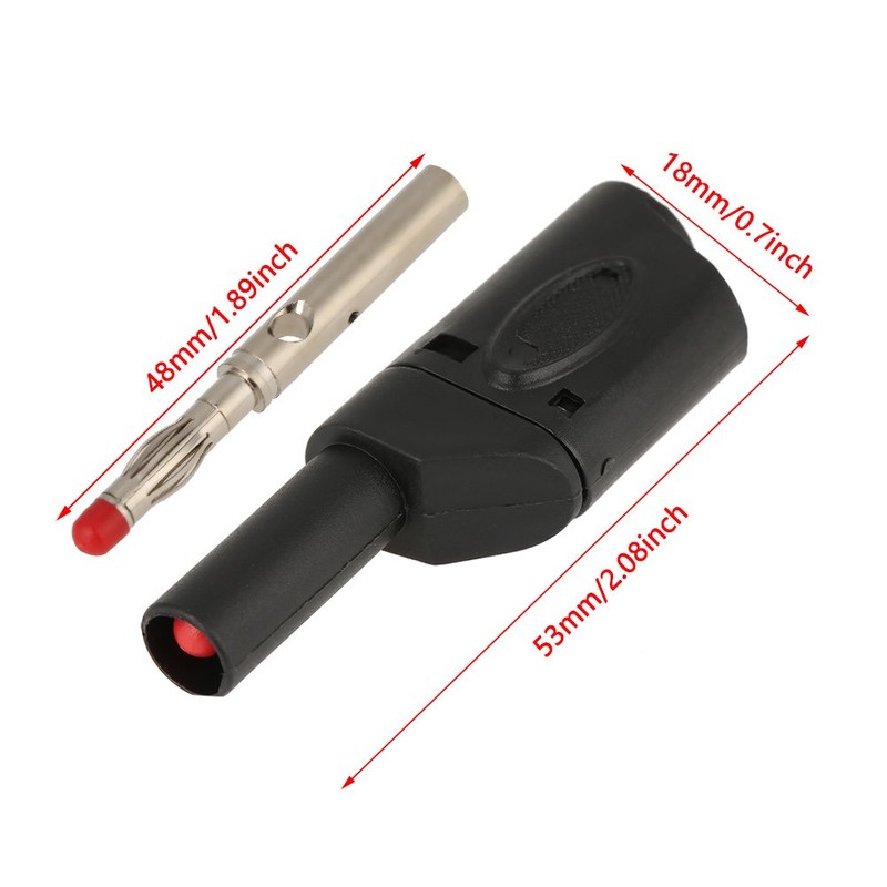 Oumefar 10Pcs 4mm Fully Insulated Stackable Banana Plug Connectors Red