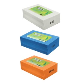 3 Pcs Sanding Blocks Diamond Hand Polishing Pad Kit 800 Grit + 1500 Grit + 3000 Grit Grinding Electroplated Hand-Held Pads Block for Granite Marble Glass Grinding