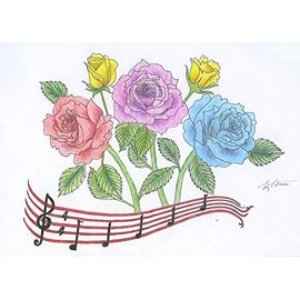 Magnet Musical Flowers Car Magnetic Vinyl Bumper Sticker 5'' x 4''