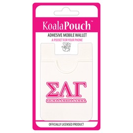 Sigma Lambda Gamma - Koala Pouch - Adhesive Phone Wallet - White Silicone - Holds 3 Cards - Waterproof - Unisex - Women, Teen Girls, Adult Women