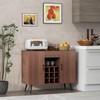 COSTWAY Sideboard Buffet Cabinet, Modern Buffet Server with Removable 9-Bottle
