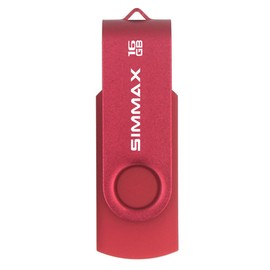 SIMMAX USB Flash Drives 2 Pack 16GB Memory Stick Swivel Design USB 2.0 Flash Drive Thumb Drive Zip Drives (16GB Red Purple)