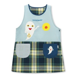 ON NISHIKI qa43868 Hayaki Ghost Apron, Nursery Teacher, Women's, Adults, Side Buttons, Embroidery, Applique, Quick Drying, Wrinkle Resistant, Character Apron,, QA43867 / Hayaki Ghost