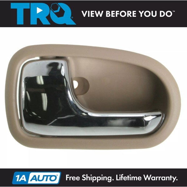 TRQ Left Interior Door Handle Chrome & Light Brown For