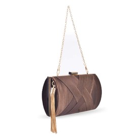 zebrum Womens Evening Clutch Bag Designer Evening Handbag,Lady Party Clutch Purse, Great Gift Choice (Elegant Tassel-Brown)