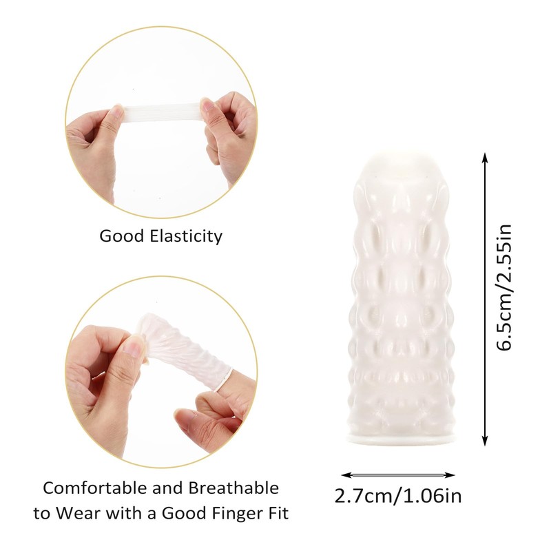 Kifmurase 100 PCS Large Disposable Nitrile Finger Cots, Non-allergenic No