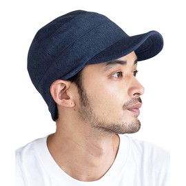 Nakota Sweatshirt Fabric Work Cap, Unisex Hat, Large Sized, Big, Deep, Spring/Fall/Winter, Outdoor, Plain Fabric, Men’s, Women’s, indigo,