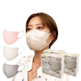 OHTE 30枚３Dマスク 立体マスク 不織布 血色マスク 不織布マスク カラー 立体 くちばし マスク 小顔 バイカラー マスク 口元空間 カラー 普通 小さめ 子供用 女性用 夏用マスク 4層構造 使い捨て 耳が痛くならない おしゃれ (ミルキーベージュ, 30枚 x 3箱)