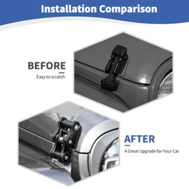 RT-TCZ para Wrangler JL - Pestillos para capó, cadena negra para Jeep Wrangler JK JKU 2007-2017 para Wrangler JL JLU 2018 para Jeep Gladiator JT 2020 hasta accesorios exteriores de acero inoxidable, 2