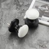 NCL White Door Knobs, Keyless Door Handles, Porcelain Door Levers,