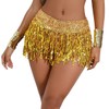 Women's Glitter Sequin Tassel Fringe Rave Dance Shorts Dancewear Bottoms