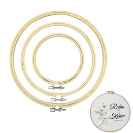 WUSJCOF 3 Sizes Round Embroidery Hoop Set, Cross Stitch Ring, Bamboo Embroidery Frame, Bamboo Circle Cross Stitch Hoop Rings for DIY Crafts Sewing (13/15/18 cm)