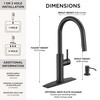 FORIOUS Kitchen Faucet with Soap Dispenser, Modern Matte Black, Single
