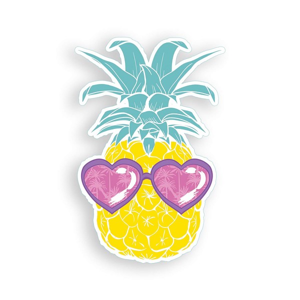 Pineapple Pink Heart Glasses Sticker Sunglasses Laptop Car Vehicle Window