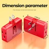 Red 3-Prong Outlet Splitter & Plug Extender - Converts 2