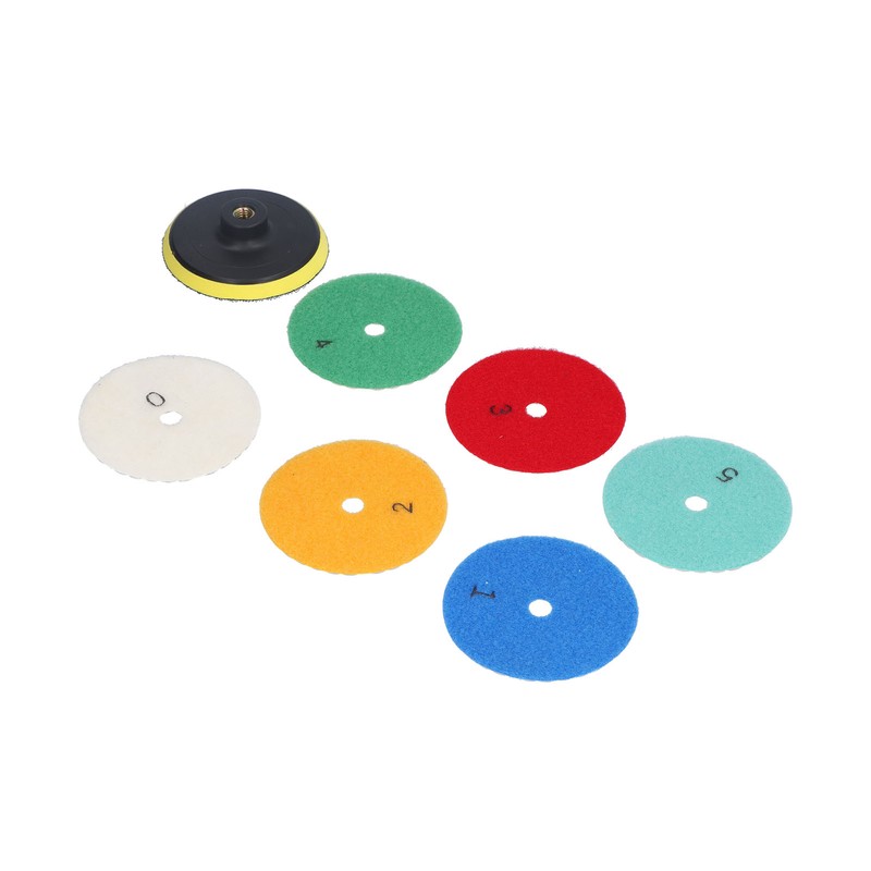 6Pcs Dry Diamond Polishing Pads 1Pc Backer Polish Kit for