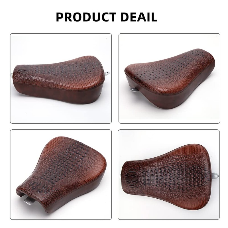 DREAMIZER Motorcycle Crocodile Brown Driver Solo Seat Soft Front Cushion