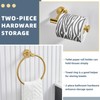 APLusee Brushed Gold 2 Pieces Bathroom Hardware Set, Hand Towel