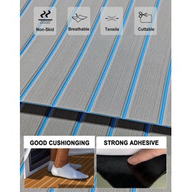 Hjdeck Boat Flooring EVA Foam Decking Sheet 94.5"x23.62" Self-Adhesive Boat Flooring Foam Boat Carpet Cushioning Helm Pad Marine Carpet for Boat Yacht Kayak Decking Swimming Pool RV Stairs