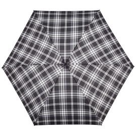 Macintosh Philosophy 21-431-10843-02 Women's Folding Umbrella, Taffeta, Yarn Dyed UV Check, Black