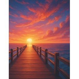 Lined Notebook – Sunset Pier Horizon: College-Ruled Lined Notebook for Journaling, Study, or Work (8.5 x 11 inches, 100 Pages)