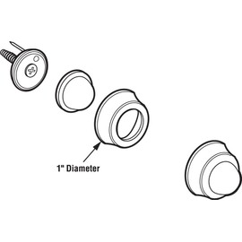 Prime-Line J 4570 1 In., Cast Brass, Bright Brass, Wall Stop with Convex Bumper (Single Pack)