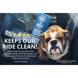 Bulldogology Dog Back Seat Cover 100% Waterproof Heavy Duty Bench Cover with Dog Hammock and Backseat Protector - Premium Pet Car Seat Cover for Cars Trucks SUVs (Large, Black)