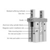 Air Pneumatic Parallel Gripper SMC Type Small Finger Cylinder Inlet