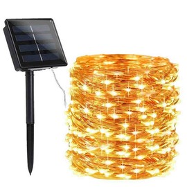 Solar String Lights Outdoor Waterproof, 39ft 100 LED Solar Christmas Lights Outdoor, 8 Modes Copper Wire Solar Fairy Lights for Christmas Tree Xmas Garden Outside Decorations