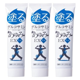 Glucosamine Ayumi EX Cool 3 Pieces, Warm Massage Cream, Warm and Comfortable, Knees, Waist, Shoulders, Relaxing Hyaluronic Acid, Chondroitin, MSM Formulated Gel