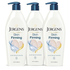 Jergens Skin Firming Body Lotion for Dry to Extra Dry Skin, Skin Tightening Cream with Collagen and Elastin, Instantly Moisturizes Dry Skin, Dermatologist Tested, Hydralucence Blend, 3-16.8 oz