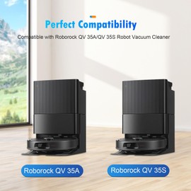 22 Pack Replacement Accessories Kit Compatible with Roborock QV 35A/QV 35S Robot Vacuum, 2 Main Brush, 6 Side Brush, 4 HEPA Filter, 4 Mop Pads, 4 Dust Bag