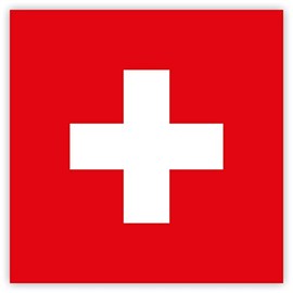 HouseholdBasics 10 x Switzerland Flag Stickers 5.2 x 5.2 cm for Indoor and Outdoor Use