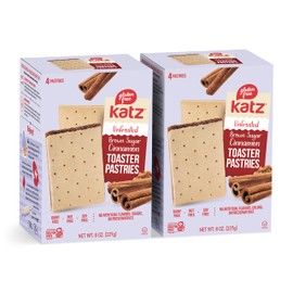 Katz Gluten Free Unfrosted Cinnamon Toaster Pastries. School Snacks. Free of Dairy, Peanuts, Tree Nuts, and Sesame, No Artificial Color. Kosher. 8oz (2pk)
