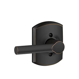 SCHLAGE Broadway Lever with Greenwich Trim Non-Turning Lock, Aged Bronze (F170 BRW 716 GRW)