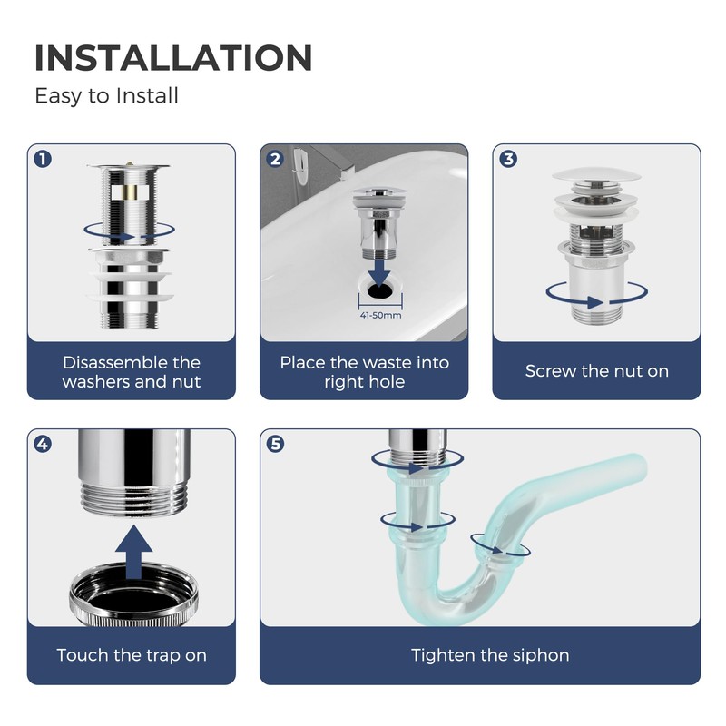 Vancoco Universal Pop-Up Drain Fitting